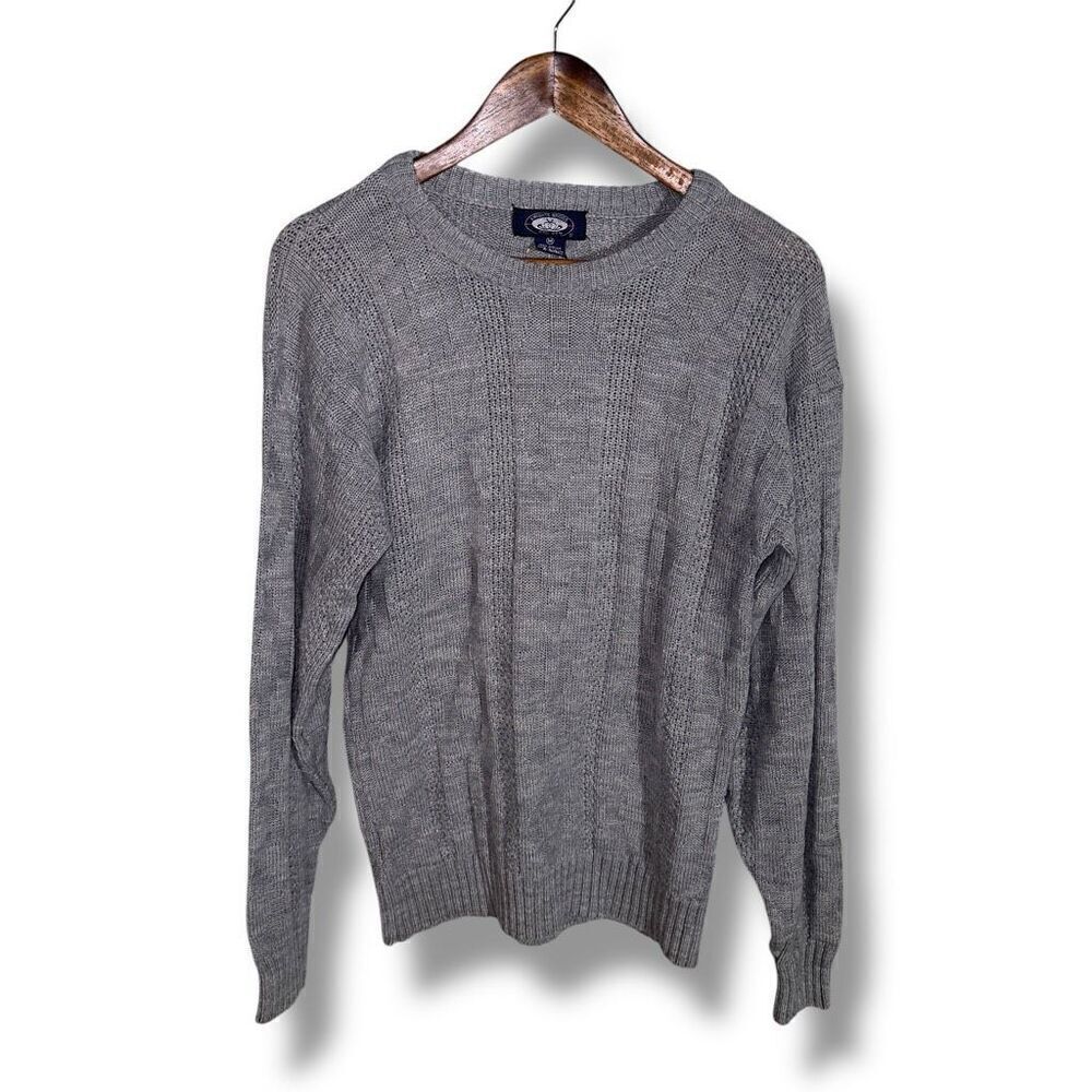 Gray Knights Bridge Chunky Knit Crewneck Sweater Size M